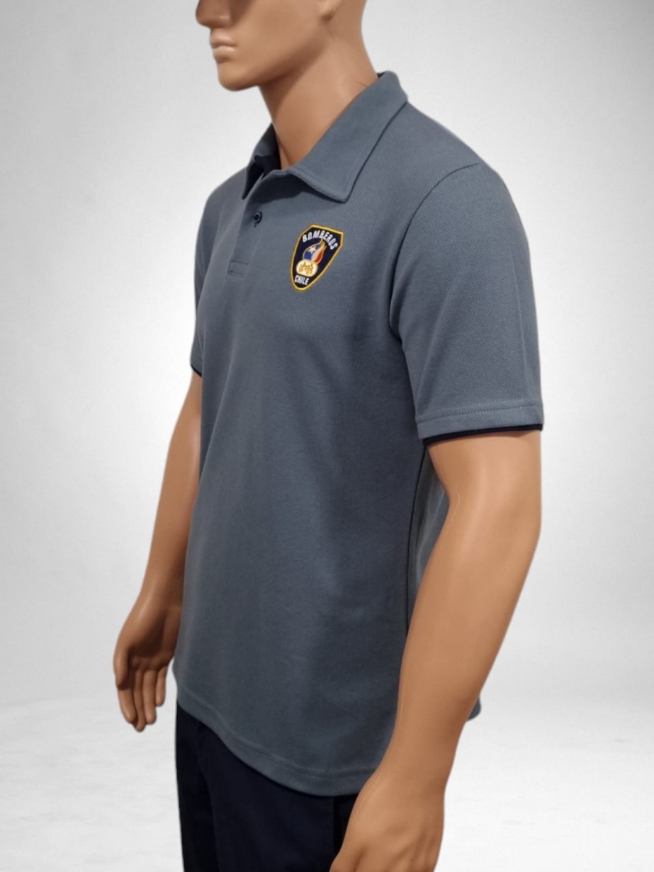 Polera Pique Bomberos Unisex - Grafito